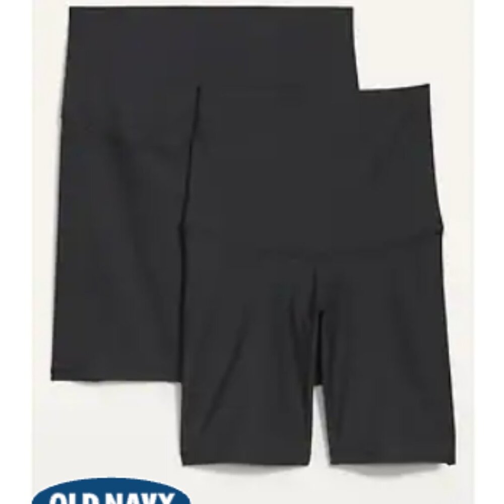 Maternity 2-Pack Full Panel & Postpartum Support PowerSoft Biker Shorts (8 inch)